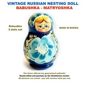 VINTAGE RUSSIAN NESTING DOLL  BABUSHKA - MATRYOSHKA / MADE IN RUSSIA